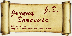 Jovana Damčević vizit kartica